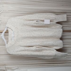 LC Lauren Conrad Cream Speckled Crewneck Sweater
